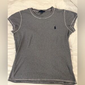 Ralph Lauren Navy and White Striped Top size large